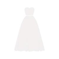 wit bruiloft jurk. mode bruid jurk. sjabloon voor groet kaart, uitnodiging, poster, spandoek. vector