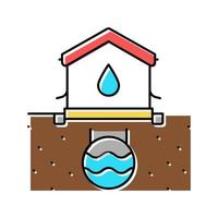 huis drainage systeem kleur pictogram vectorillustratie vector