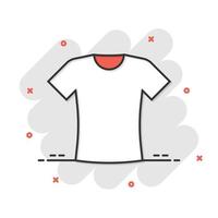 t-shirt icoon in grappig stijl. gewoontjes kleren tekenfilm vector illustratie Aan wit geïsoleerd achtergrond. polo slijtage plons effect bedrijf concept.