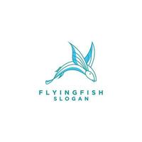 vliegend vis logo ontwerp icoon vector