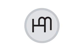 alfabet letters initialen monogram logo hm, mh, h en m vector