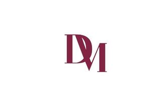 alfabet letters initialen monogram logo dm, md, d en m vector