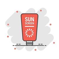 zon bescherming icoon in vlak stijl. sunblock room vector illustratie Aan wit geïsoleerd achtergrond. spf zorg bedrijf concept.