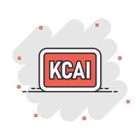 kcal icoon in grappig stijl. eetpatroon tekenfilm vector illustratie Aan wit geïsoleerd achtergrond. calorieën plons effect bedrijf concept.