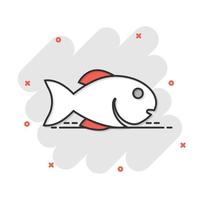 vis icoon in grappig stijl. zeevruchten tekenfilm vector illustratie Aan wit geïsoleerd achtergrond. zee dier plons effect bedrijf concept.
