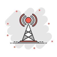 antenne toren icoon in vlak stijl. omroep vector illustratie Aan wit geïsoleerd achtergrond. Wifi bedrijf concept.