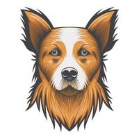 portret van een welsh corgi hond - vector illustratie - hond gezicht logo