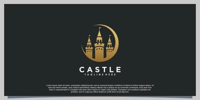 kasteel logo ontwerp inspiratie met sjabloon creatief concept vector