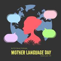 Internationale moeder taal dag groet kaart vector