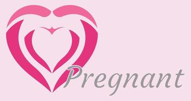 zwanger teken en label, twee harten staan voor moeder en baby, verloskundige en gynaecoloog logo en banier, roze hart, familie minimalistische stijl ontwerp, zwanger abstract illustratie vector