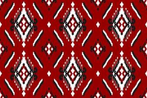 mooi etnisch tribal patroon kunst. etnisch ikat rood naadloos patroon. Amerikaans en Mexicaans stijl. vector