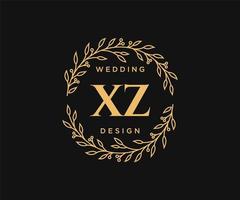 xz initialen brief bruiloft monogram logos verzameling, hand- getrokken modern minimalistisch en bloemen Sjablonen voor uitnodiging kaarten, opslaan de datum, elegant identiteit voor restaurant, boetiek, cafe in vector