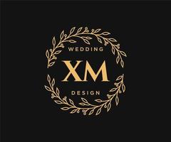 xm initialen brief bruiloft monogram logos verzameling, hand- getrokken modern minimalistisch en bloemen Sjablonen voor uitnodiging kaarten, opslaan de datum, elegant identiteit voor restaurant, boetiek, cafe in vector