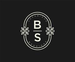 bs initialen brief bruiloft monogram logos sjabloon, hand- getrokken modern minimalistisch en bloemen Sjablonen voor uitnodiging kaarten, opslaan de datum, elegant identiteit. vector