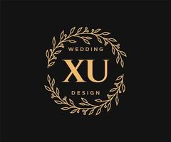 xu initialen brief bruiloft monogram logos verzameling, hand- getrokken modern minimalistisch en bloemen Sjablonen voor uitnodiging kaarten, opslaan de datum, elegant identiteit voor restaurant, boetiek, cafe in vector