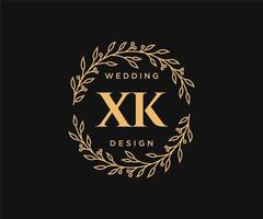 xk initialen brief bruiloft monogram logos verzameling, hand- getrokken modern minimalistisch en bloemen Sjablonen voor uitnodiging kaarten, opslaan de datum, elegant identiteit voor restaurant, boetiek, cafe in vector