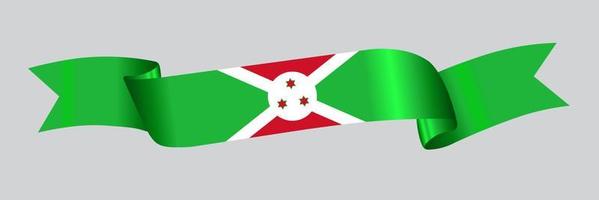 3d vlag van Burundi Aan lintje. vector