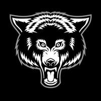 wolf hoofd mascotte logo stijl vector