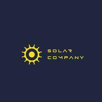 technologie zonne- energie bedrijf logo ontwerp illustratie. modern vlak minimalistische kleur geel zon vorm symbool vector.geïsoleerd achtergrond. vector