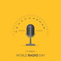 wereld radio dag social media bericht vector