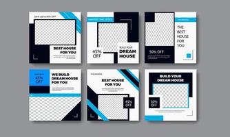 sets van echt landgoed instagram post sociaal media indelingen sjabloon ontwerp bundel vector. modern digitaal afzet plein sociaal media promo poster uitverkoop korting sociaal media reclame ontwerp vector