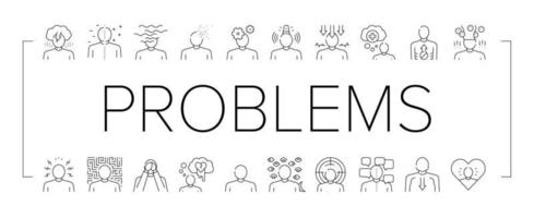 psychologische problemen collectie iconen set vector