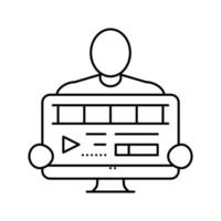 video-editor lijn pictogram vectorillustratie vector