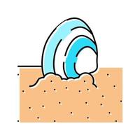zand zee schelp kleur icoon vector illustratie