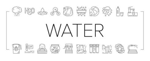 waterzuivering collectie iconen set vector