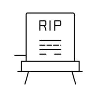 rip grafsteen lijn pictogram vector geïsoleerde illustratie