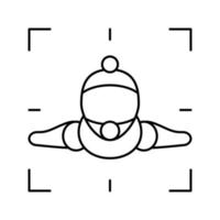 wingsuit sportman maken video lijn pictogram vectorillustratie vector