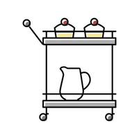 trolley bar kar kleur pictogram vectorillustratie vector