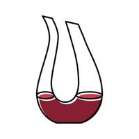 karaf bar wijn glas kleur icoon vector illustratie