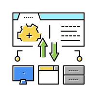 saas financiële systeem kleur pictogram vectorillustratie vector