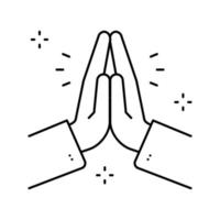 gebed religie lijn icoon vector illustratie