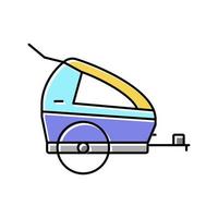 aanhangwagen kind voor fiets kleur pictogram vectorillustratie vector