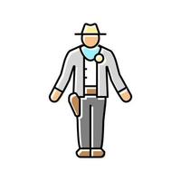 sheriff westerse kleur pictogram vectorillustratie vector