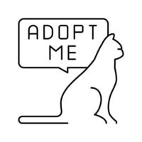 kat praten adopteer me lijn pictogram vectorillustratie vector