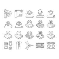draperie winkel verkoop collectie iconen set vector