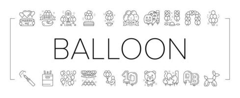 ballon decoratie collectie iconen set vector