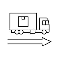 levering vrachtwagen lijn pictogram vectorillustratie vector