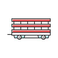 boerderij producten vervoer aanhangwagen kleur pictogram vectorillustratie vector