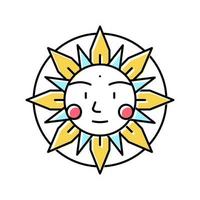 zon occulte symbool kleur pictogram vectorillustratie vector