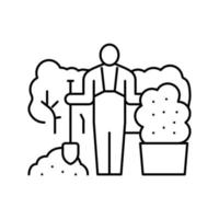 tuinarchitect zakelijke lijn pictogram vectorillustratie vector