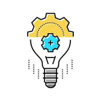 innovatie gloeilamp kleur pictogram vectorillustratie vector