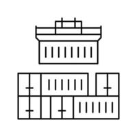 containers loader poort lijn pictogram vectorillustratie vector