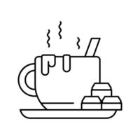 koffie chocolade lijn pictogram vectorillustratie vector
