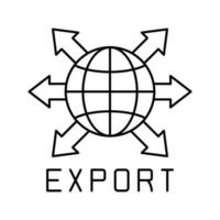 export transport lijn pictogram vector zwarte illustratie