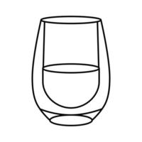 Champagne wijn glas lijn icoon vector illustratie