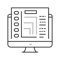 elektronisch rapport lijn pictogram vectorillustratie vector